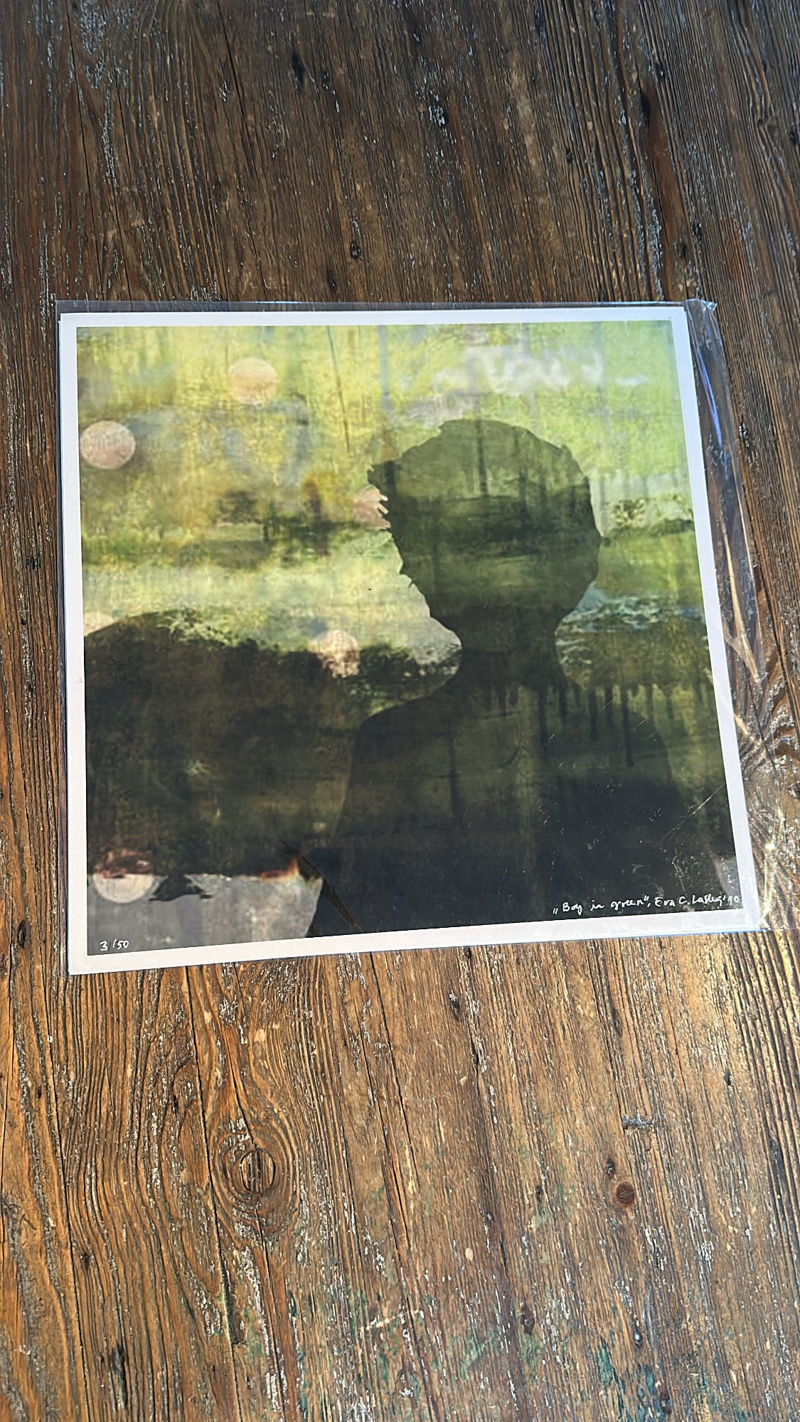 "Boy in green" - 40 x 40 cm