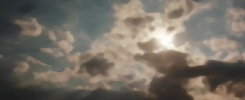 Skybrudd_Håndkolorert med tørpastell_Str 40x120 cm