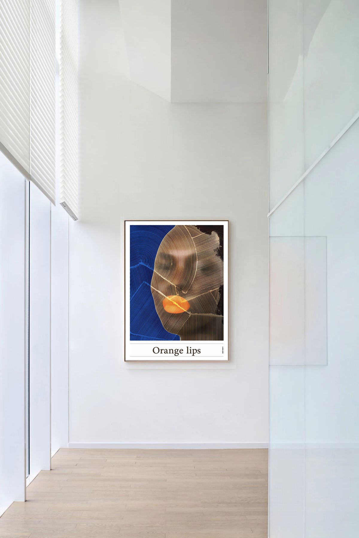 Orange lips, Kunstplakat, Artposter, Portrait, abstract