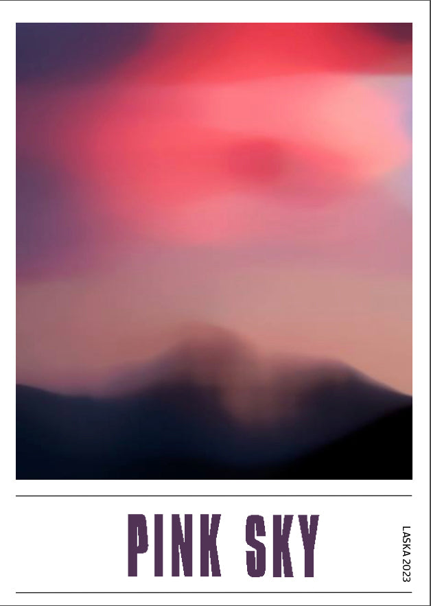 PINK SKY, kunstplakat, Artposter, portrett, abstrakt