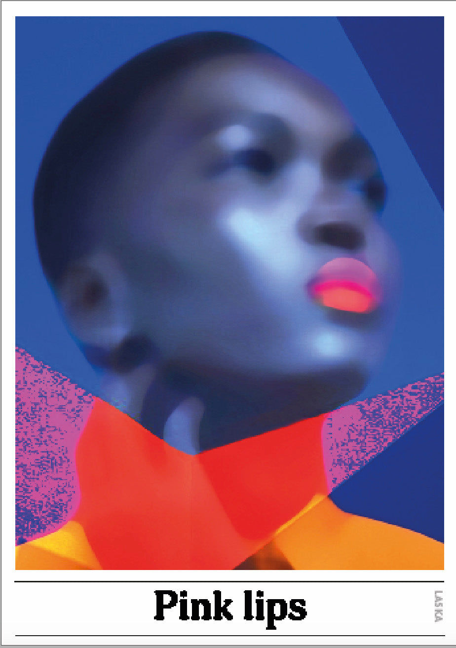 PINK LIPS, Kunstplakat, Artposter, Portrett, Abstrakt