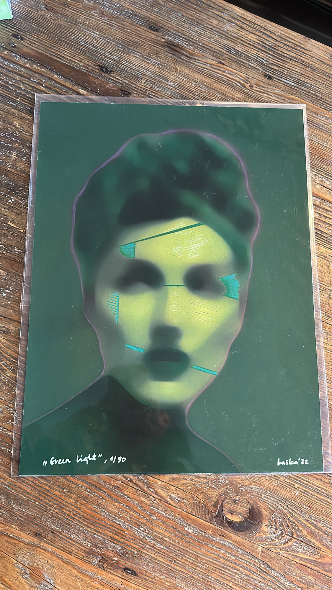 "Green line", 30 x 40 cm