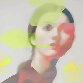 FLUFFY CLOUDS, Håndkolorert DGA,Spray/Tørrpastell/Blekk