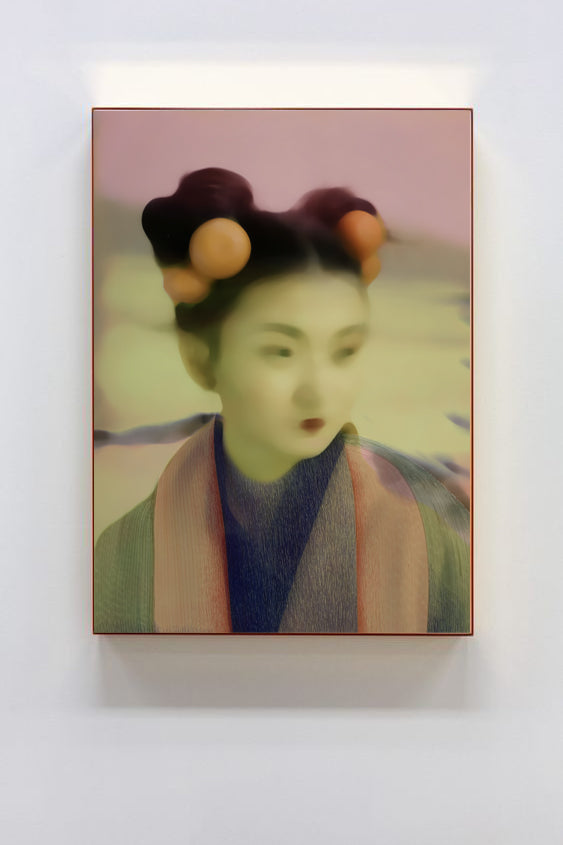 Mandarin pastells, Håndkolorert trykk med tørpastell