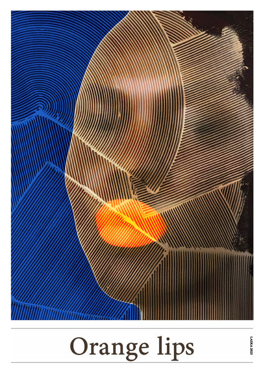Orange lips, Kunstplakat, Artposter, Portrait, abstract