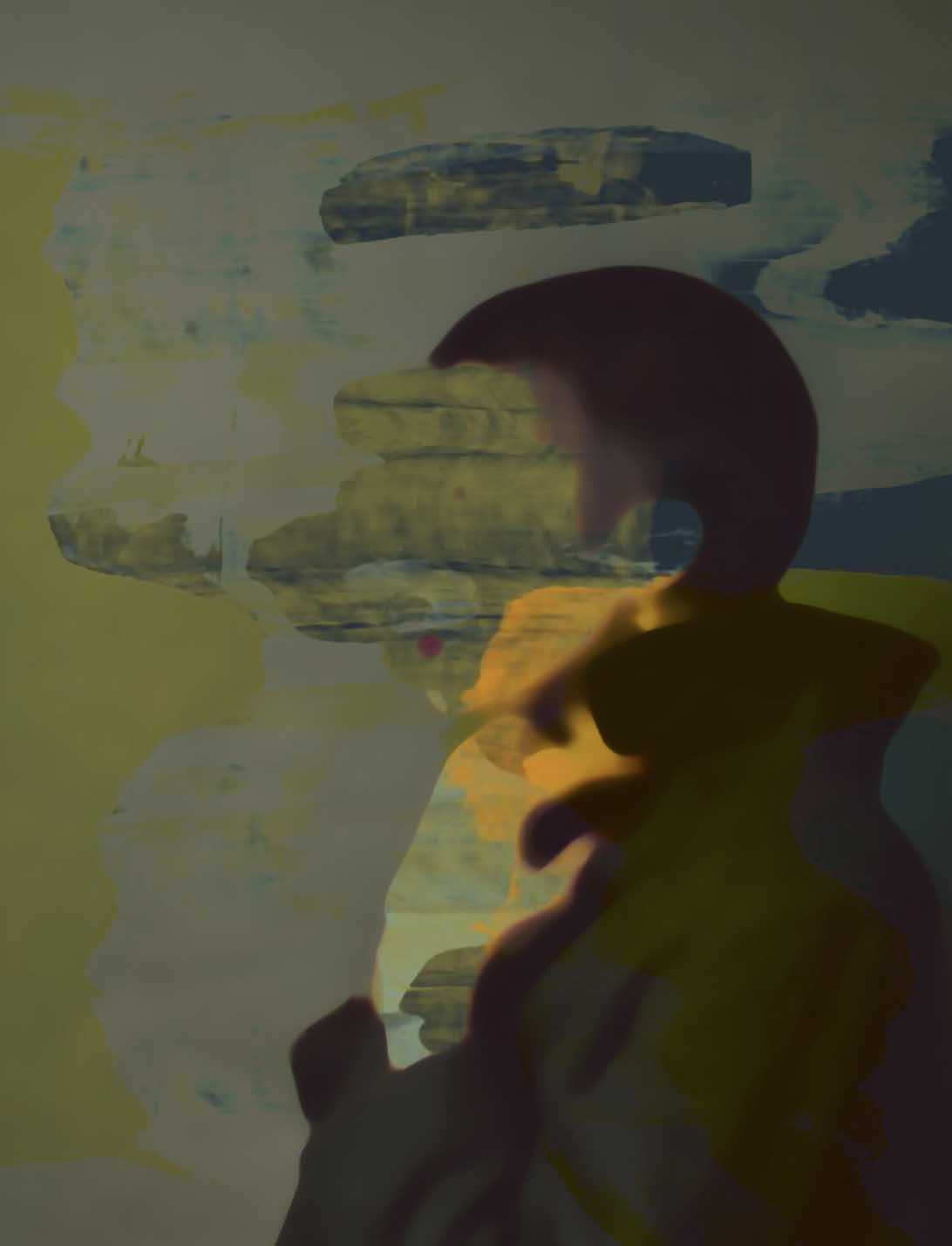 THE UNKNOWN, Håndkolorert DGA, Akvarell/Tørrpastell/Blekk